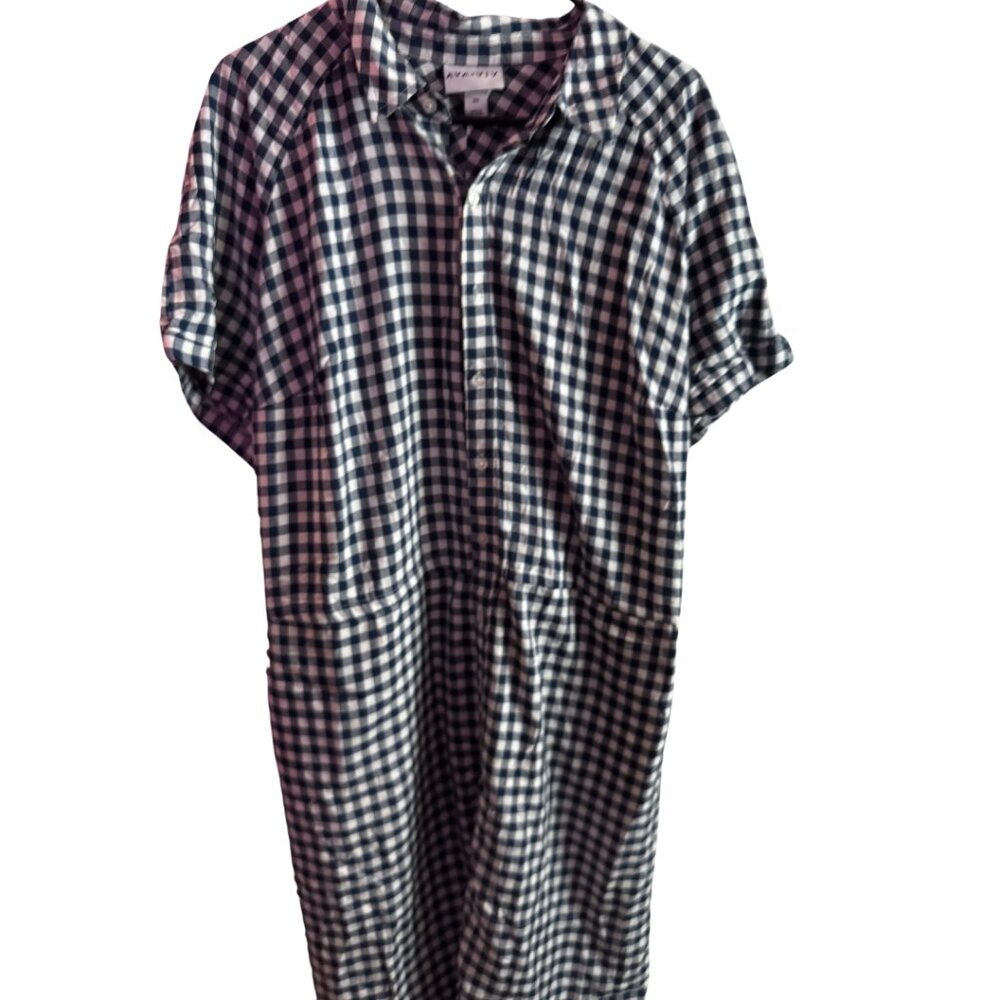 Hard to Find Ava & Viv Blue and White Gingham Shirt Dress Size 2X